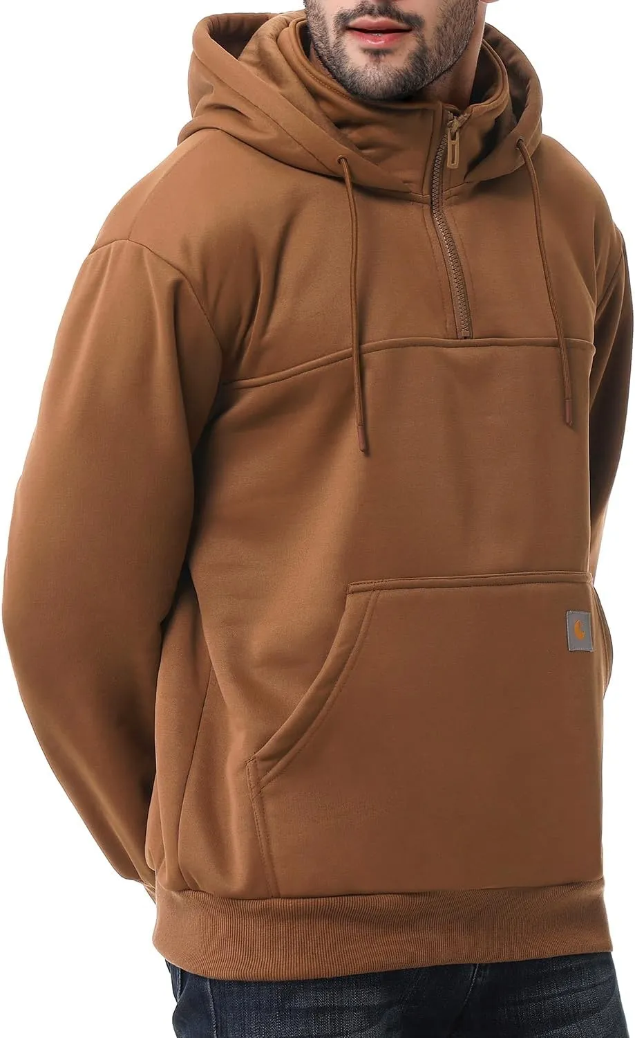 Men's Fashion Hoodies Sweatshirts Loose Fit Heavyweight Quarter-Zip Sweatshirt Fleece-Lined Pullover