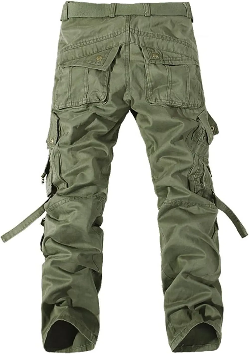 Men's Heavyweight Cargo Pants Casual Military Cargo Trousers Baggy Camo Work Trousers with Multi Pockets (No Belt)
