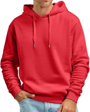 Mens Hoodie, Mens Fashion Athletic Hoodies Sports Sweatshirt Solid Color Fleece Pullover Casual Drawstring Y2K Hoodie