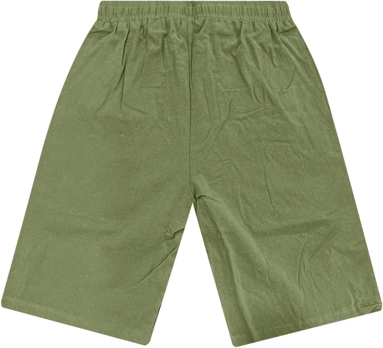 Men's Linen Shorts Summer Cotton Elastic Waist Drawstring Short Casual Beach Outfits with Pockets