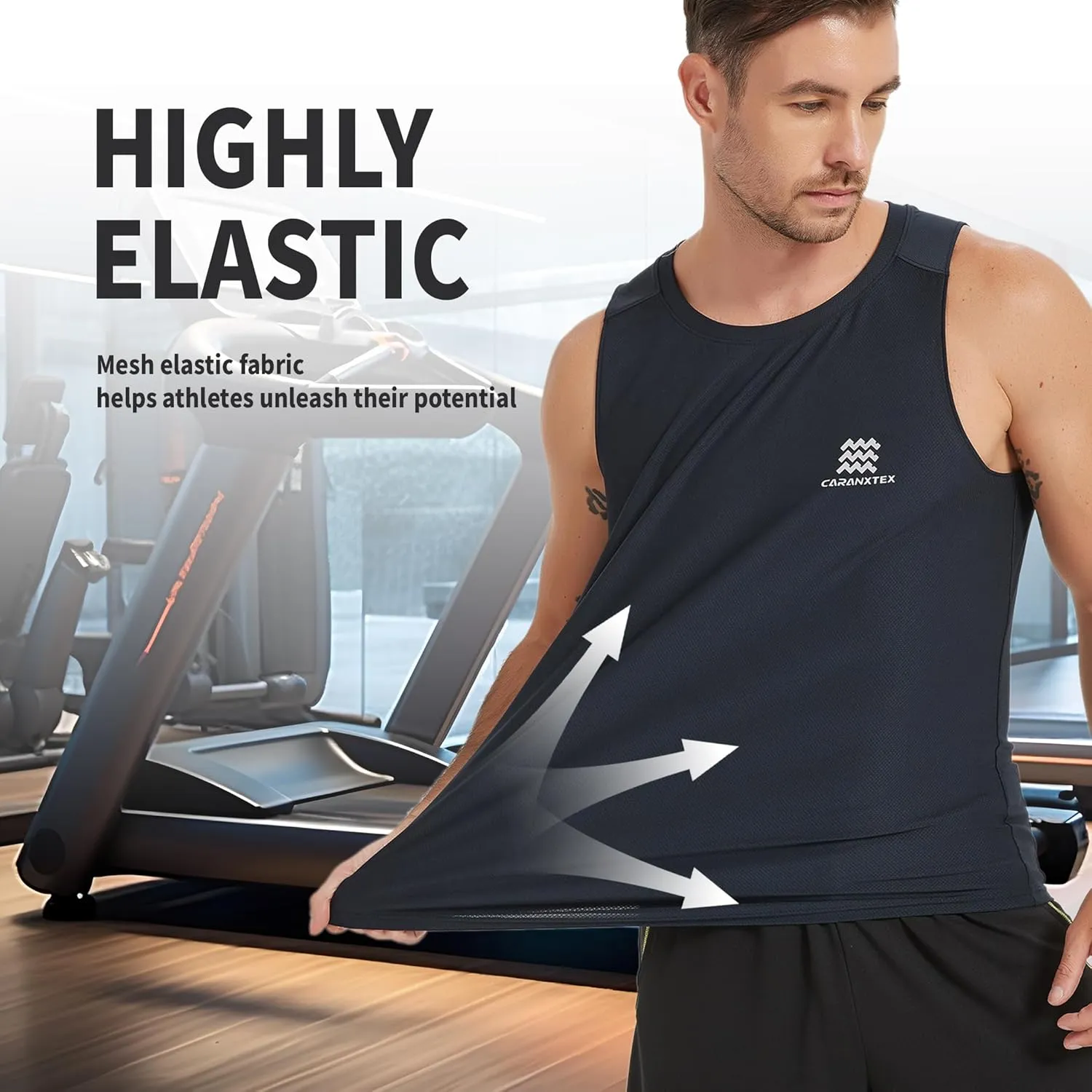 Men's Quick Dry Workout Tank Tops Bodybuilding Sleeveless Tee Fitness Gym Muscle Shirts for Active Men