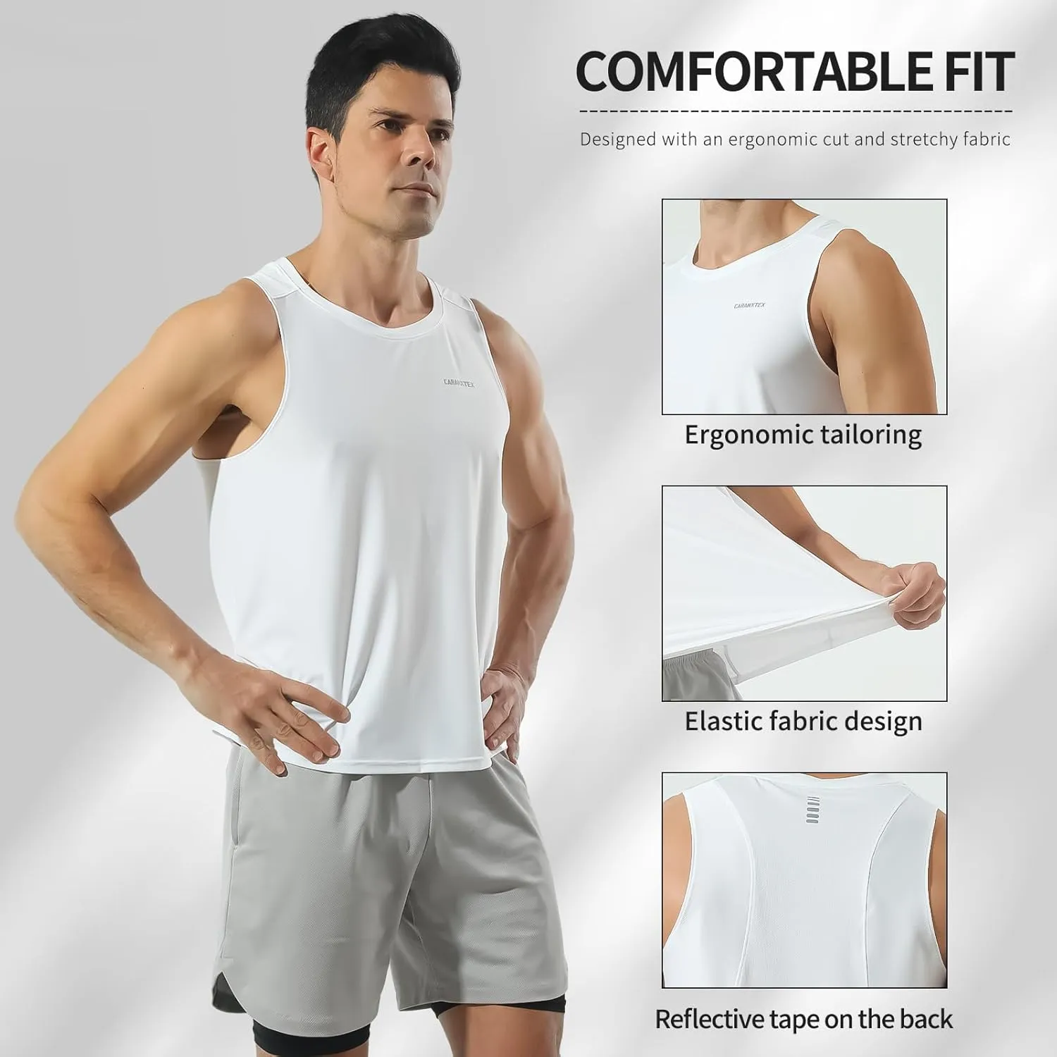 Men's Quick Dry Workout Tank Tops Bodybuilding Sleeveless Tee Fitness Gym Muscle Shirts for Active Men