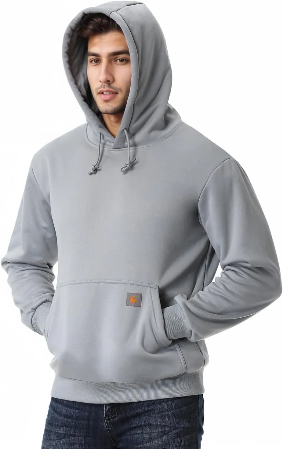 Men's Relaxed Fit Fleece-Lined Pullover Hooded Sweatshirt Comfortable and Soft