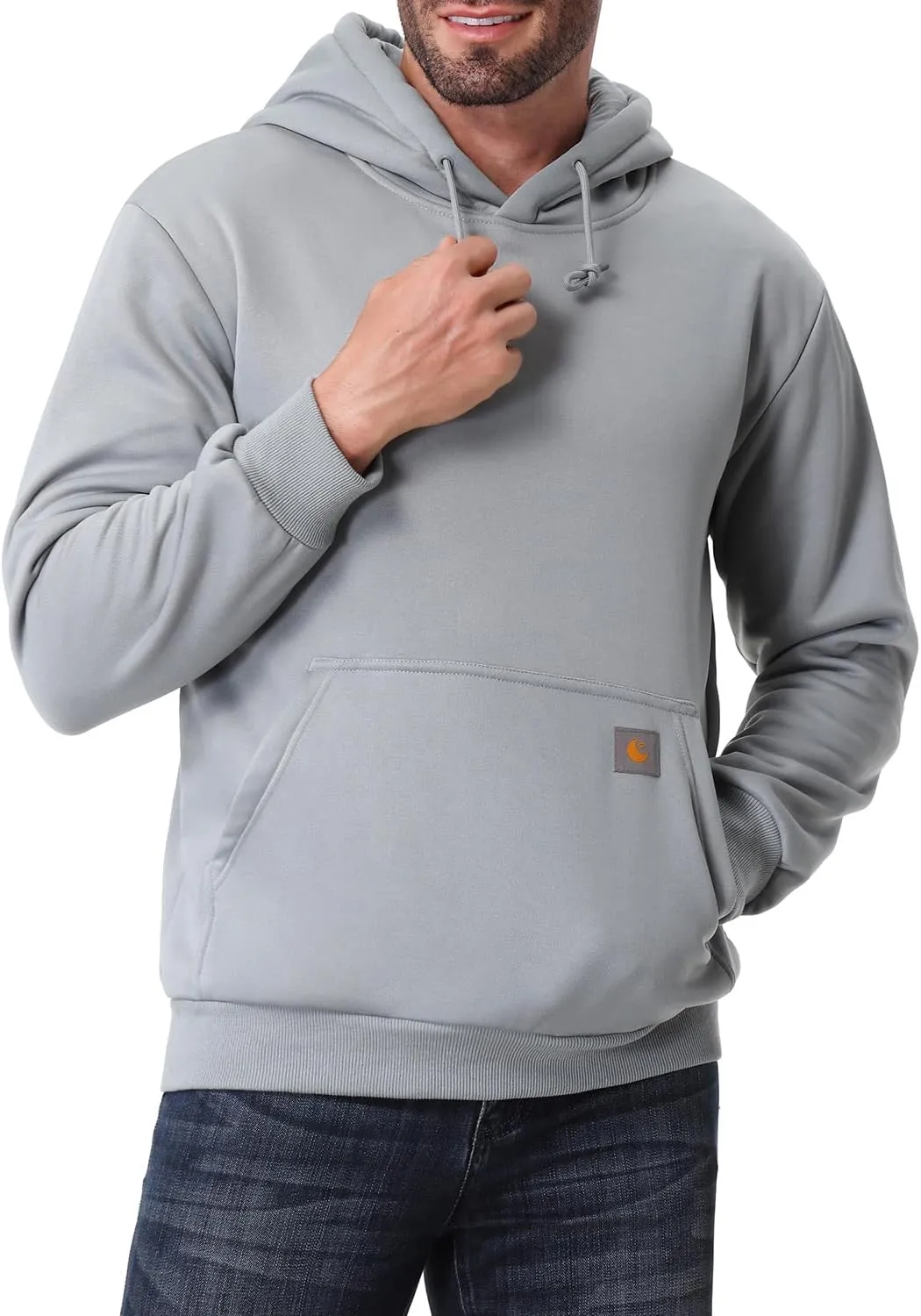 Men's Relaxed Fit Fleece-Lined Pullover Hooded Sweatshirt Comfortable and Soft