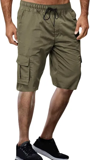 Men's Shorts Cargo Mens Tall Summer Tee Elastic Waist Size 36 Big Cotton Men Linen Khaki Casual Graphic