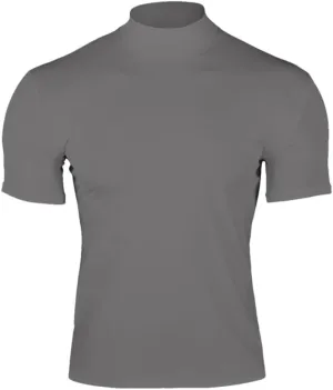 Men's Sport Mock Neck Short Sleeve Compression T-Shirt Quick Dry Elastic Tight Tee
