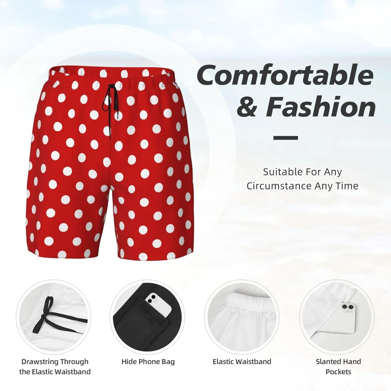 Mens Swim Trunks with Compression Liner Quick Dry Bathing Suit Stretch Swimwear Music Notes Board Shorts Beach Shorts