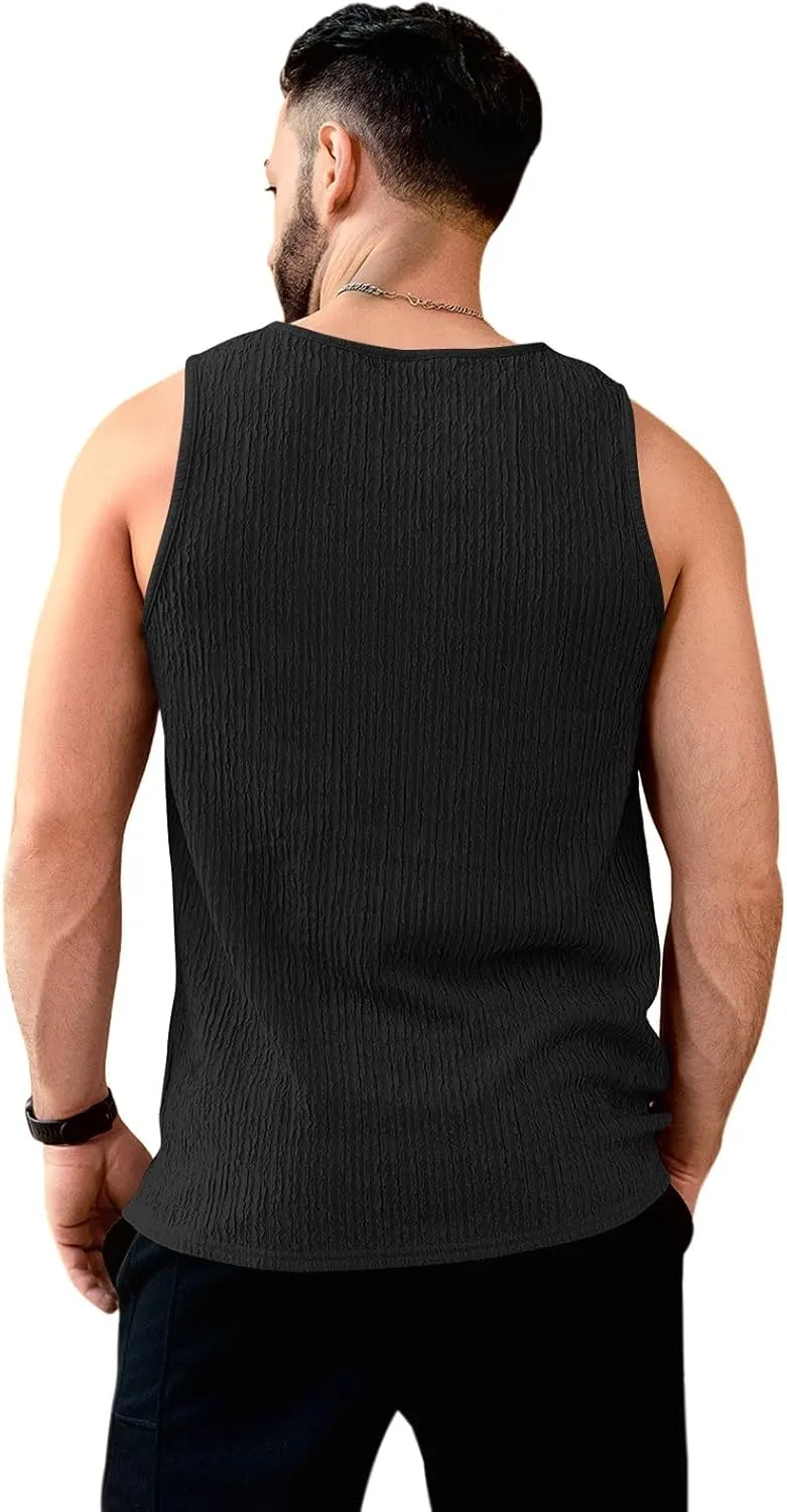 Men's Tank Tops Summer Sleeveless T Shirt Casual Ribbed Knit Muscle Basic Tee Shirts