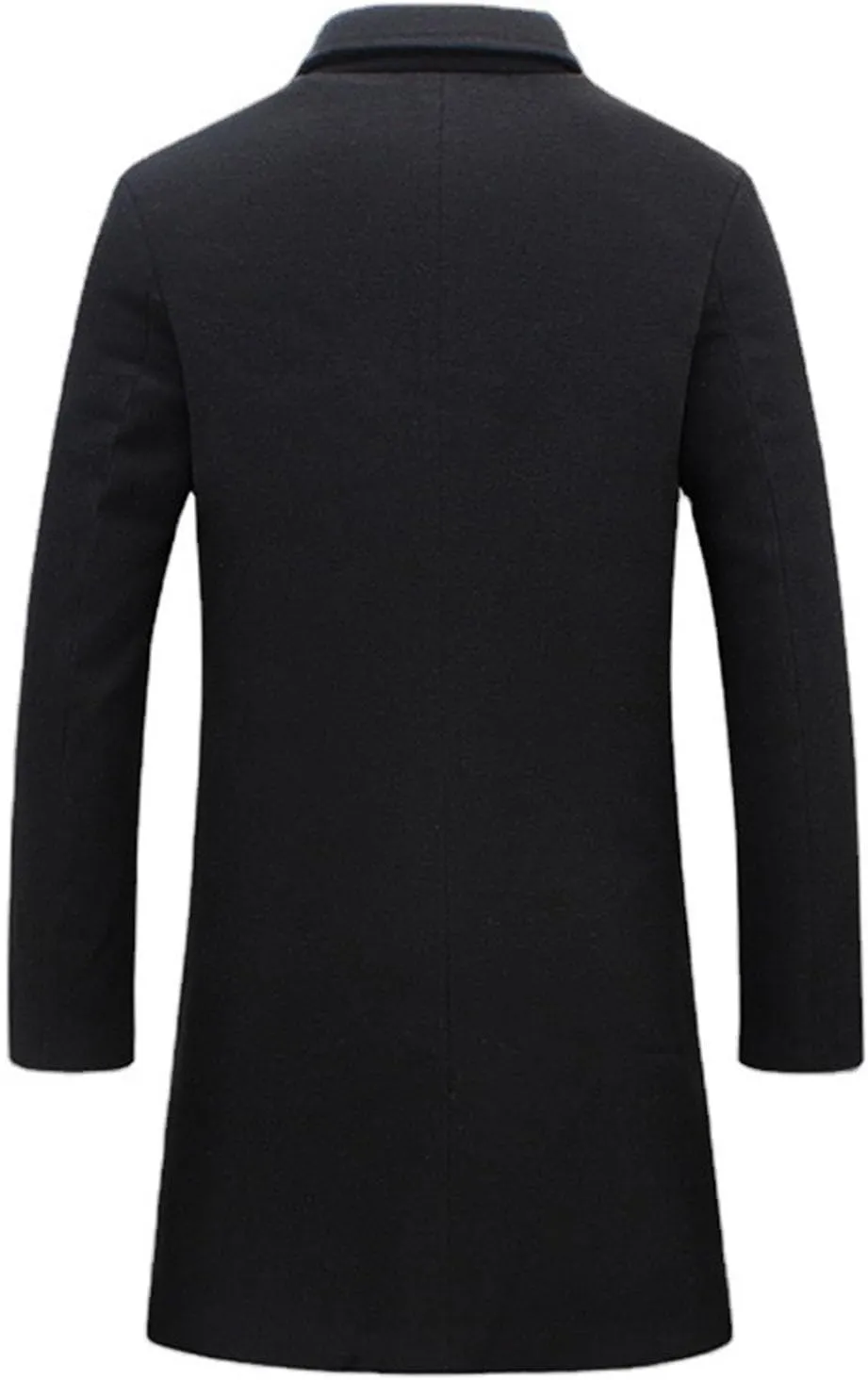 Men's Trench Coat Slim Fit Notch Lapel Single Breasted Top Coat Winter Warm Cotton Business Long Jacket Overcoat