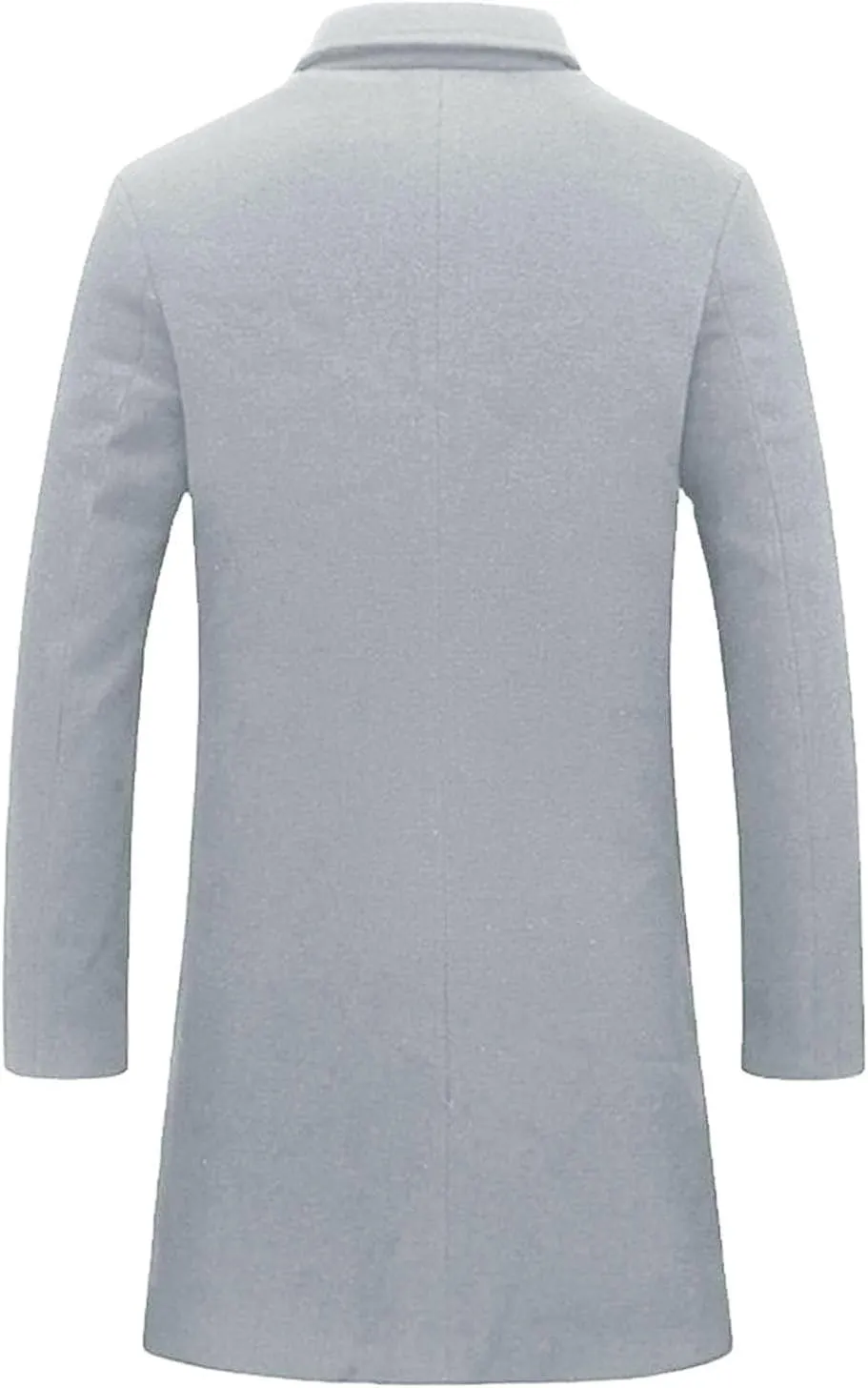 Men's Trench Coat Slim Fit Notch Lapel Single Breasted Top Coat Winter Warm Cotton Business Long Jacket Overcoat