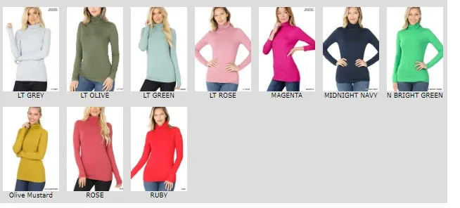 Microfiber Long Sleeve Mock-neck Turtleneck TOP by Vanilla