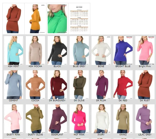 Microfiber Long Sleeve Mock-neck Turtleneck TOP by Vanilla