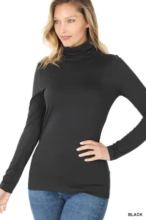 Microfiber Long Sleeve Mock-neck Turtleneck TOP by Vanilla
