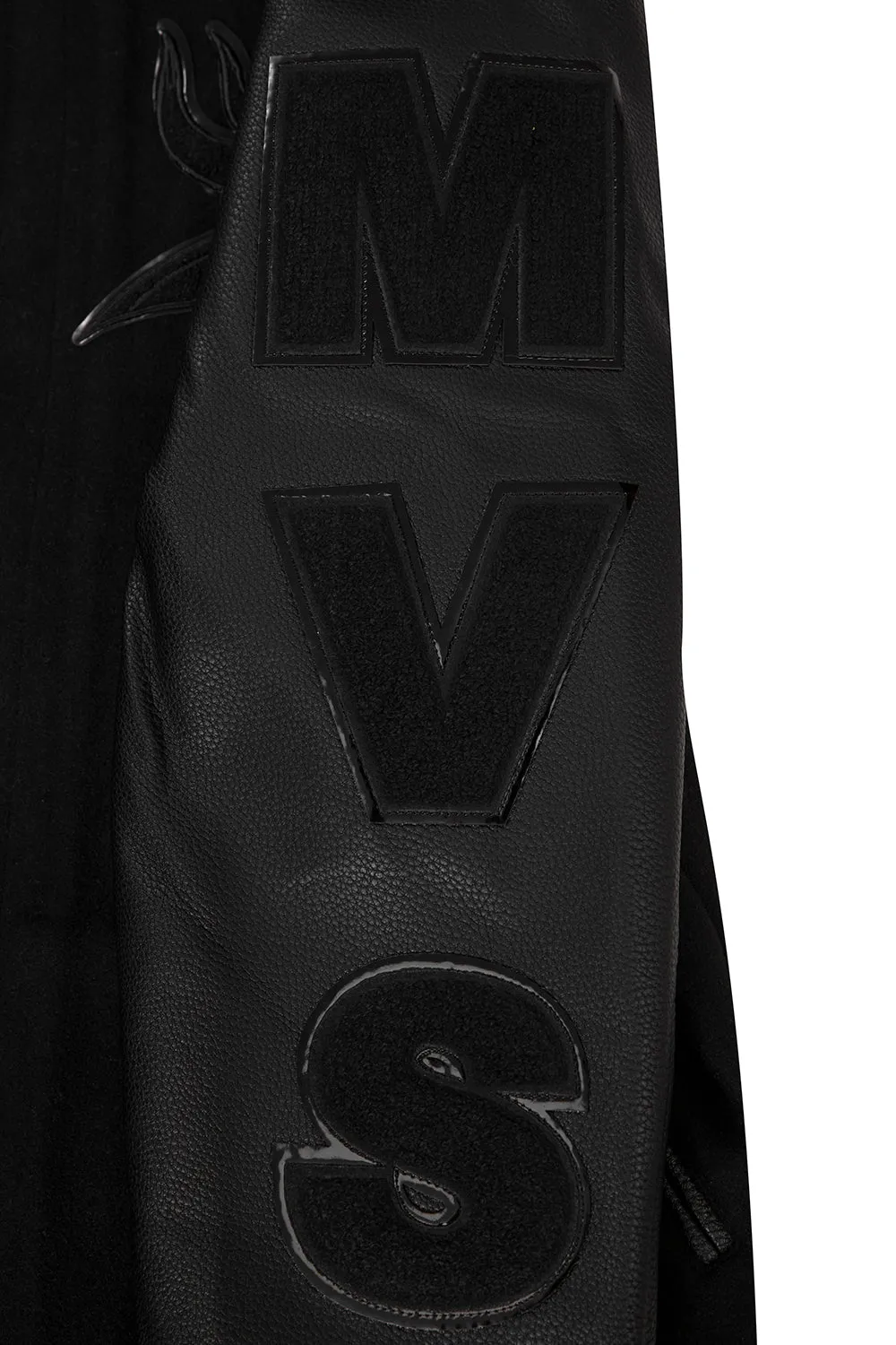 MINNESOTA VIKINGS TRIPLE BLACK MEN'S WOOL VARSITY JACKET (TRIPLE BLACK MEN'S)