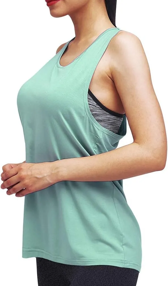 Mippo Workout Tops for Women Yoga Athletic Shirts Tank Tops Gym Summer Workout Clothes