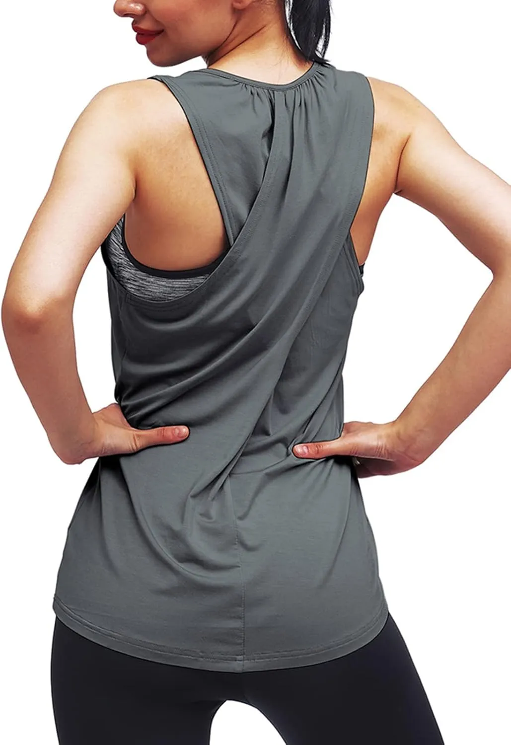 Mippo Workout Tops for Women Yoga Athletic Shirts Tank Tops Gym Summer Workout Clothes