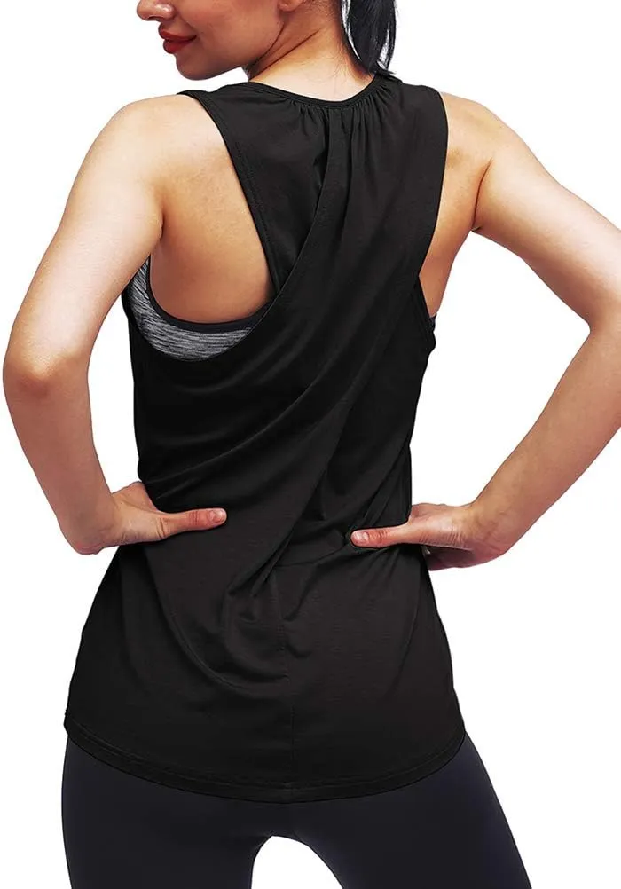 Mippo Workout Tops for Women Yoga Athletic Shirts Tank Tops Gym Summer Workout Clothes