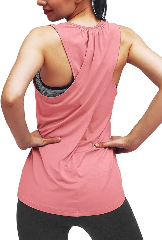Mippo Workout Tops for Women Yoga Athletic Shirts Tank Tops Gym Summer Workout Clothes