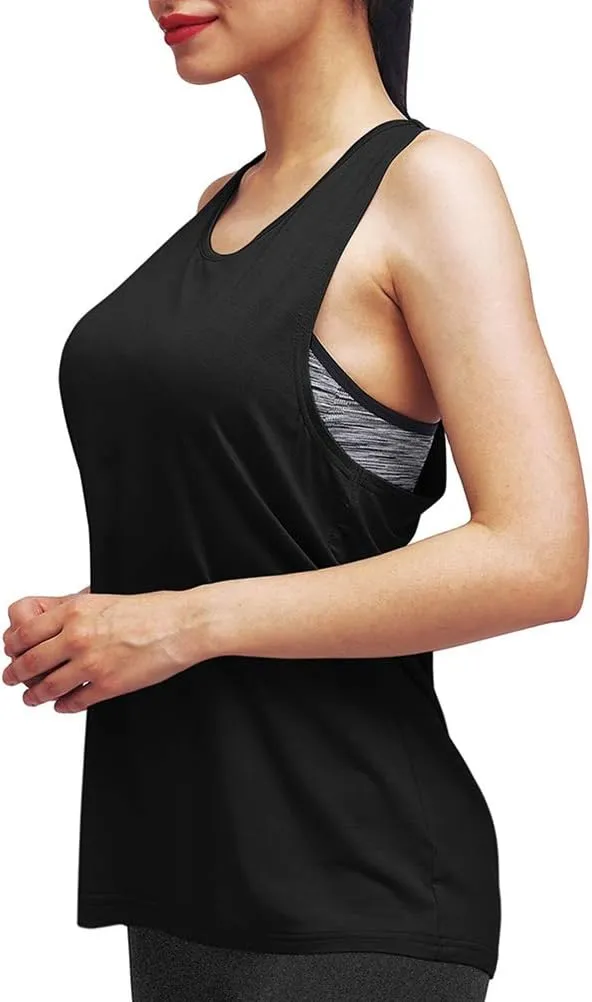 Mippo Workout Tops for Women Yoga Athletic Shirts Tank Tops Gym Summer Workout Clothes