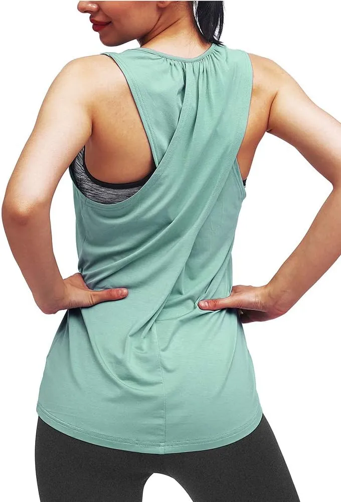 Mippo Workout Tops for Women Yoga Athletic Shirts Tank Tops Gym Summer Workout Clothes
