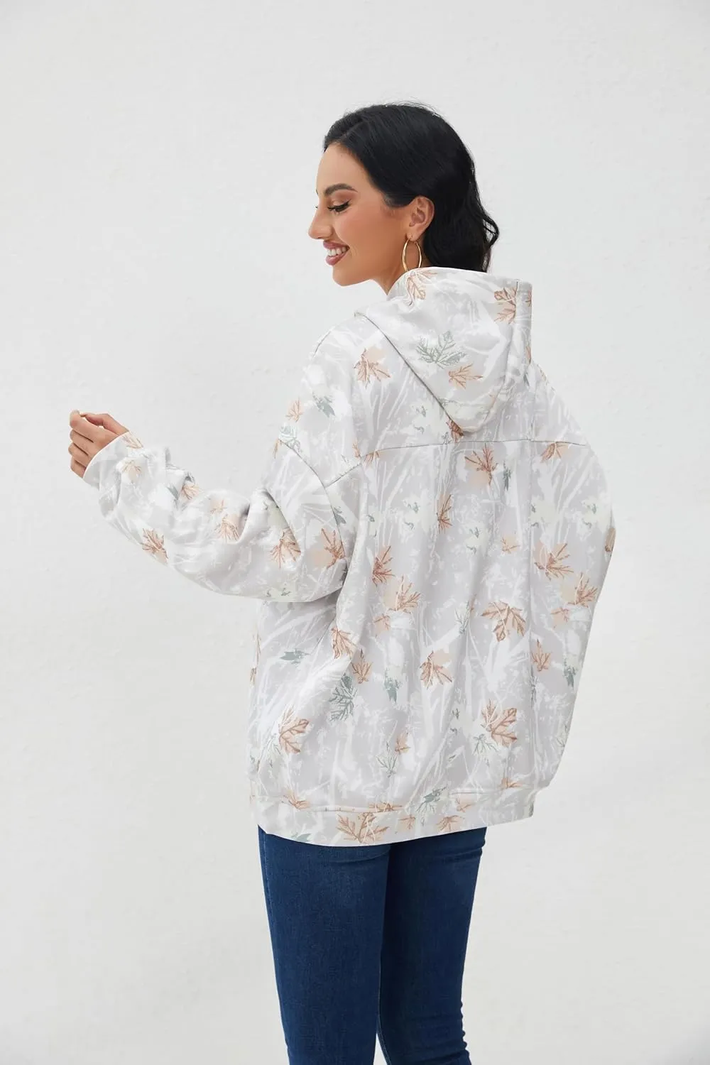 MISSACTIVER Camo Oversized Hoodies For Women Men Long Sleeve Fleece Hooded Sweatshirt Drop Shoulder Pullover With Pocket