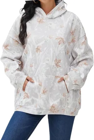 MISSACTIVER Camo Oversized Hoodies For Women Men Long Sleeve Fleece Hooded Sweatshirt Drop Shoulder Pullover With Pocket
