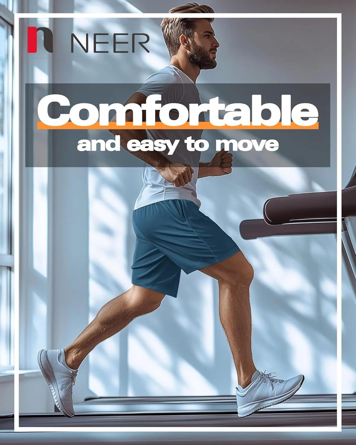 Neer 3 Pack Men's Gym Shorts Athletic Drawstring Cotton Loose Workout Soft Summer Casual Running Shorts with Pockets