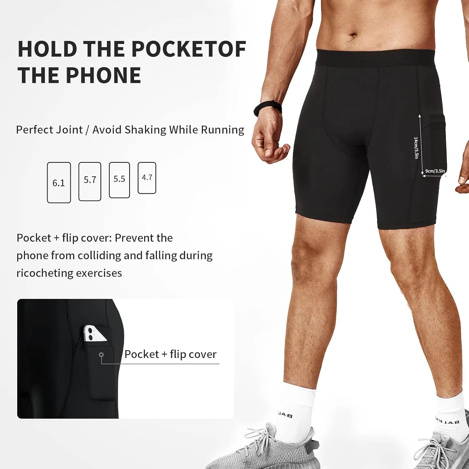 Niksa 1/2/4/5 Pack Compression Shorts Men, Spandex Running Shorts Athletic Workout Sport Performance Baselayer Underwear