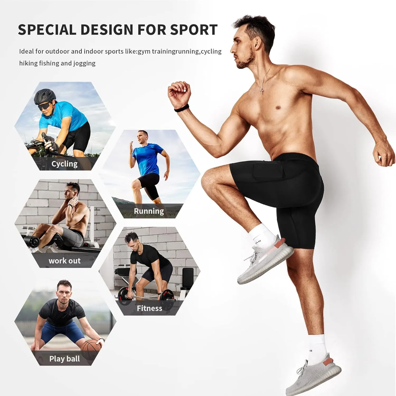 Niksa 1/2/4/5 Pack Compression Shorts Men, Spandex Running Shorts Athletic Workout Sport Performance Baselayer Underwear