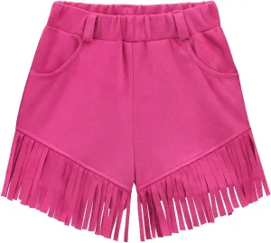 Noomelfish Kids Faux Suede Fringe Shorts Tassel Cowgirl Outfits with Pockets (5-12 Years)