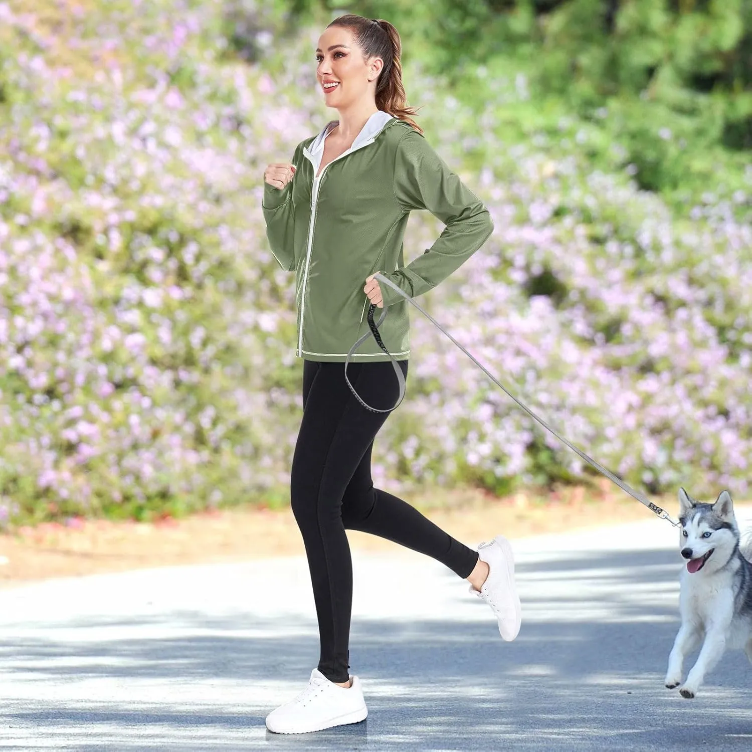 ODAWA Rose Gold Womens Upf Hoodie SPF Long Sleeve Sun Shirt Zip Up Hoodie UV Cooling Hoodie Summer Clothing