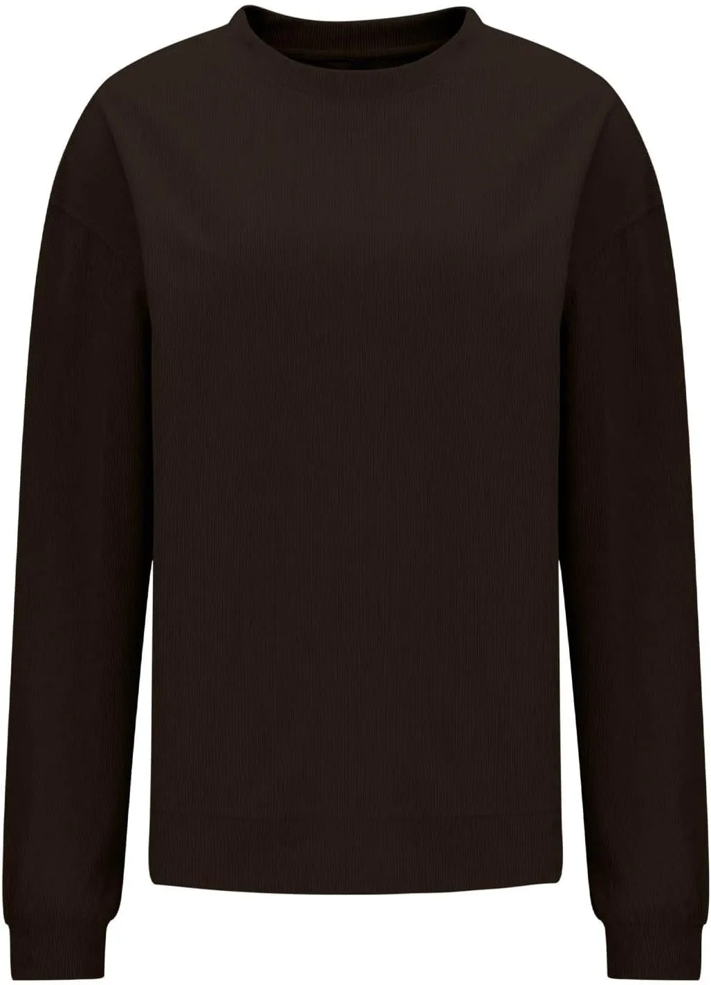 Oversized Crew Neck Sweatshirt Women 2024 Casual Loose Long Sleeve Corduroy Pullover Tops Fall Fashion Outfits Trendy