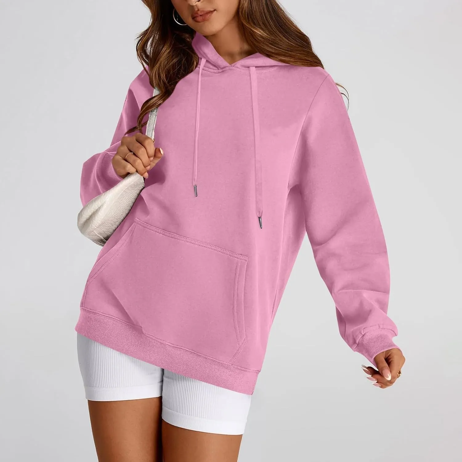 Oversized Hoodie for Women Baggy Fleece Sweatshirt Lightweight Drawstring Pullover Hoodies Streetwear Fall Clothes