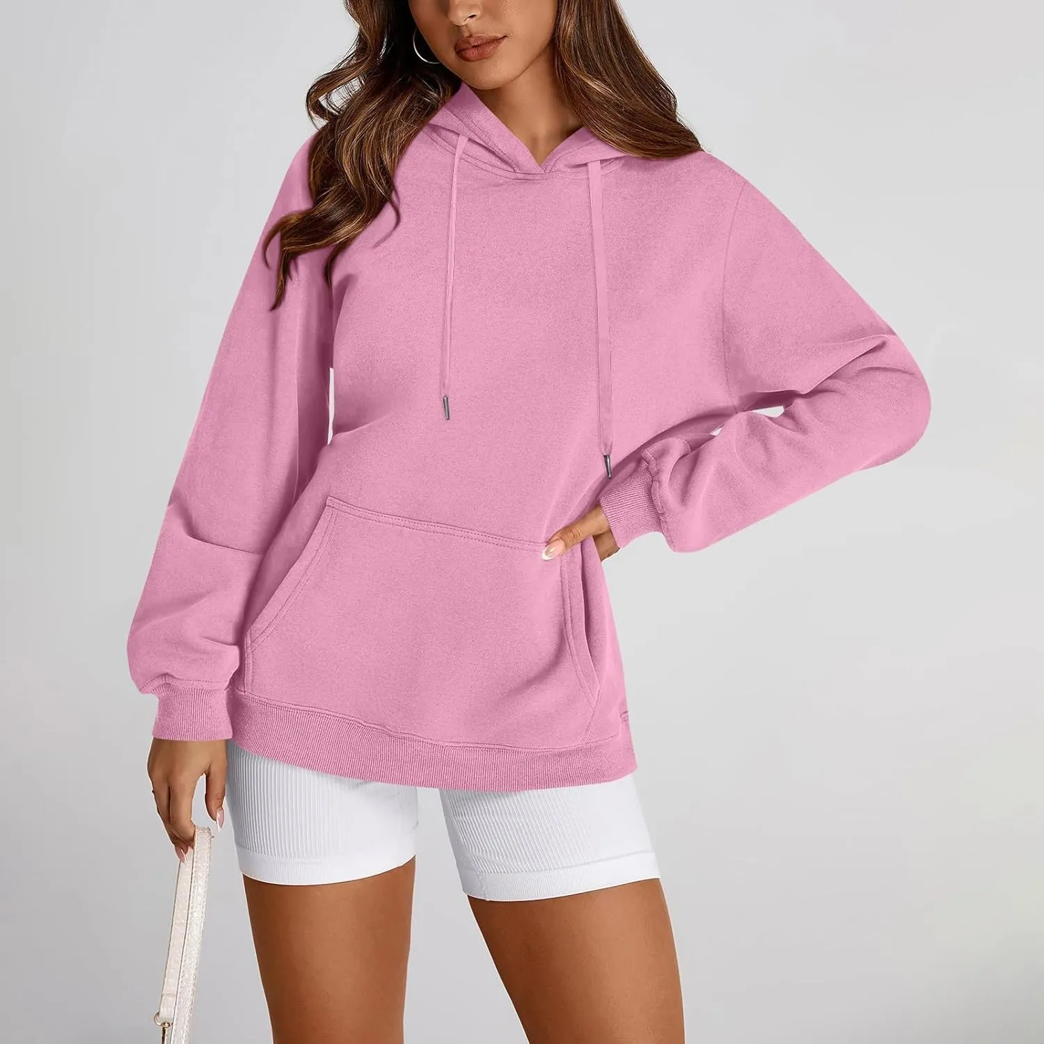 Oversized Hoodie for Women Baggy Fleece Sweatshirt Lightweight Drawstring Pullover Hoodies Streetwear Fall Clothes