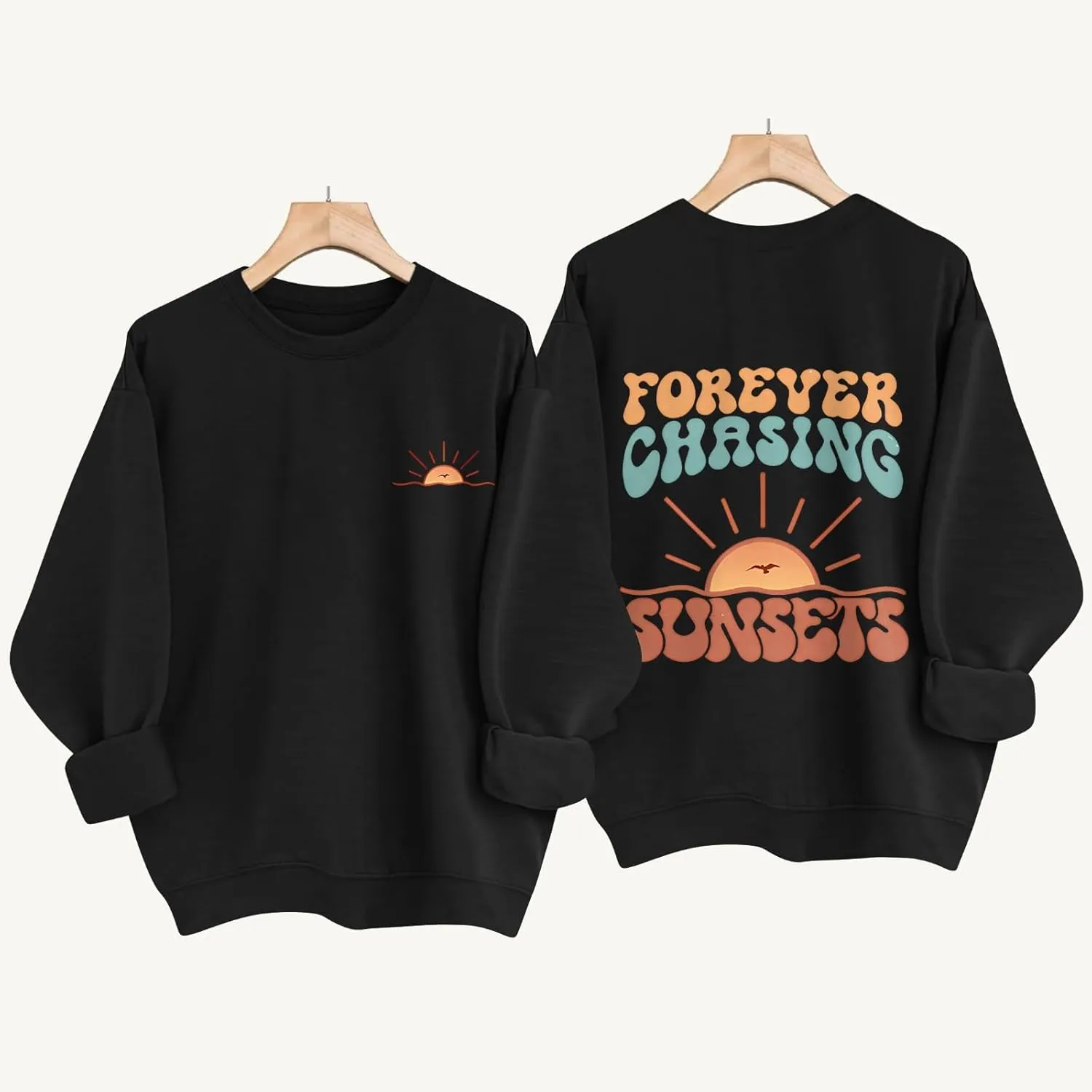 Oversized Sweatshirt for Women Casual Long Sleeve Crew Neck Sweater Fashion Drop Shoulder Pullover Cute Print Shirts