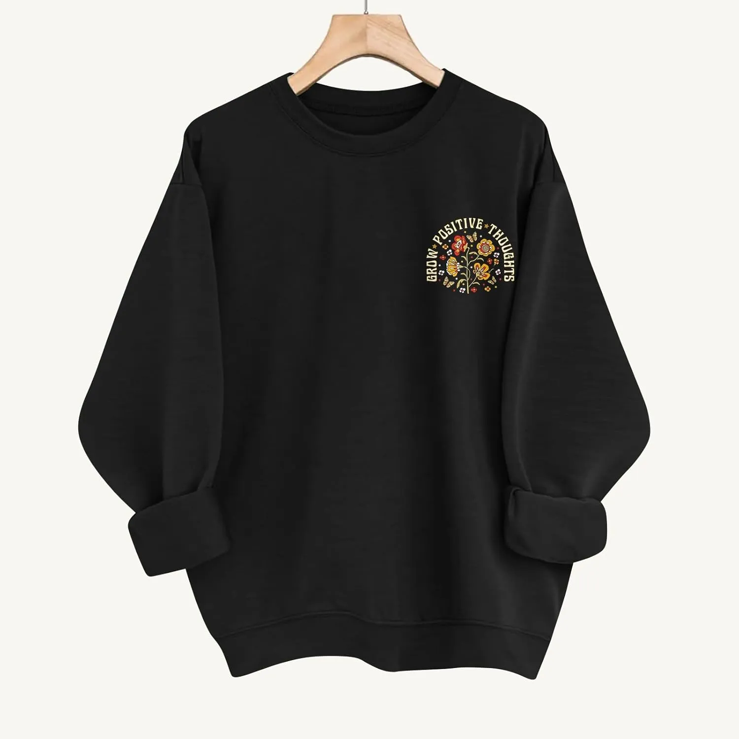 Oversized Sweatshirt for Women Casual Long Sleeve Crew Neck Sweater Fashion Drop Shoulder Pullover Cute Print Shirts