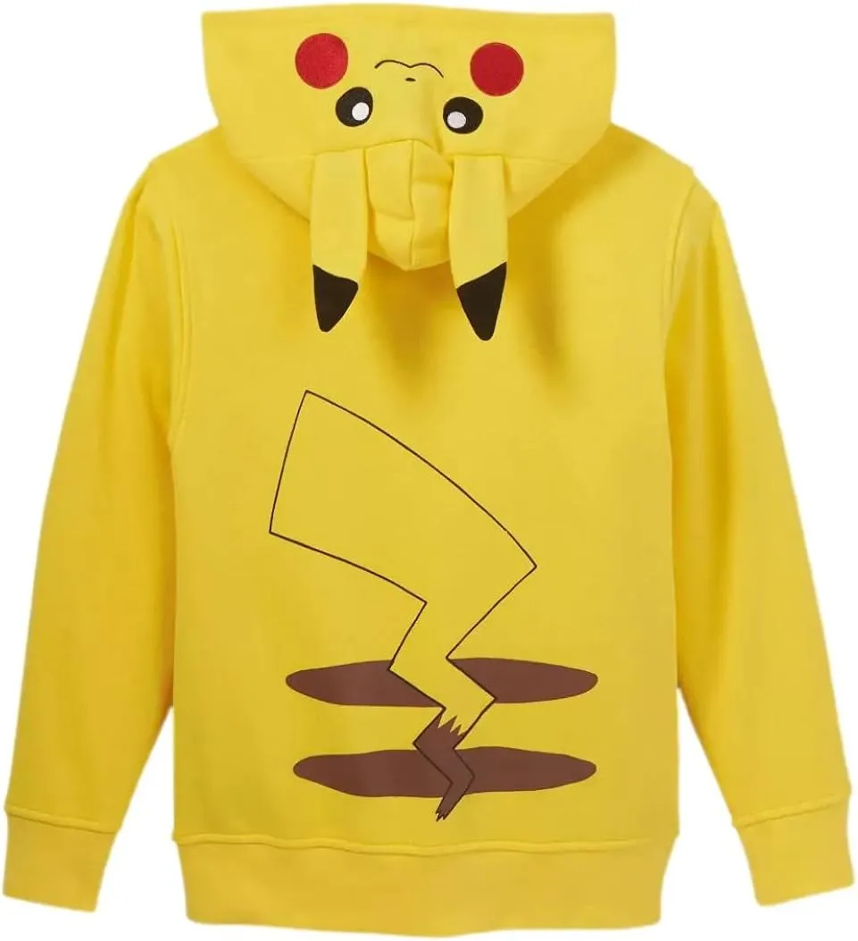 Pokmon Pikachu Costume Hoodie, Long Sleeve Hooded Sweatshirt, Boys