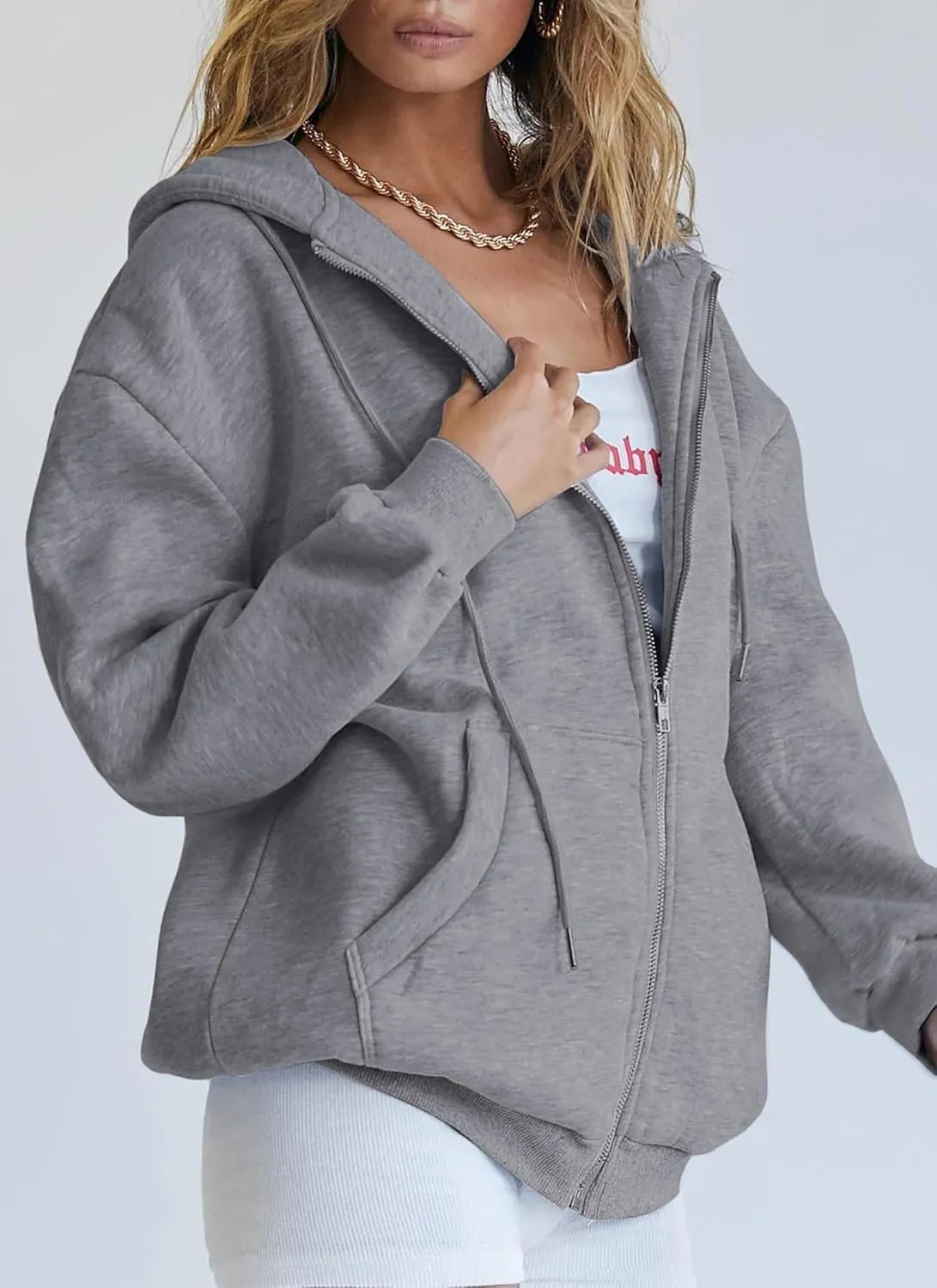 PRETTYGARDEN Women's Zip Up Y2K Hoodies Casual Long Sleeve Track Jackets with Pockets