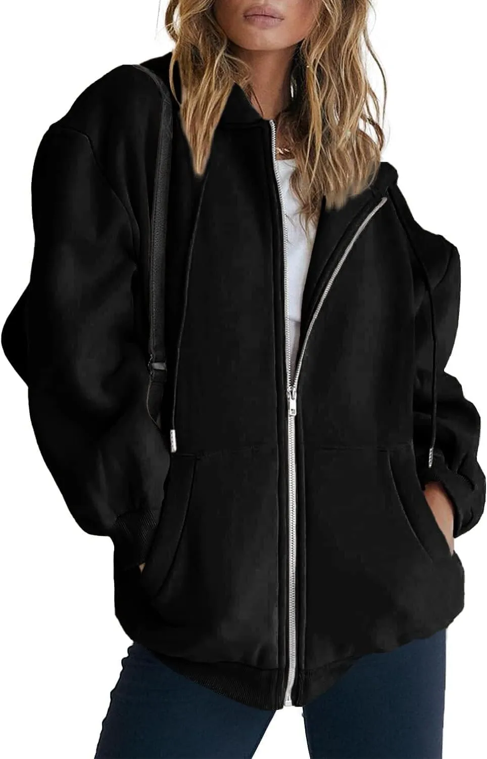 PRETTYGARDEN Women's Zip Up Y2K Hoodies Casual Long Sleeve Track Jackets with Pockets