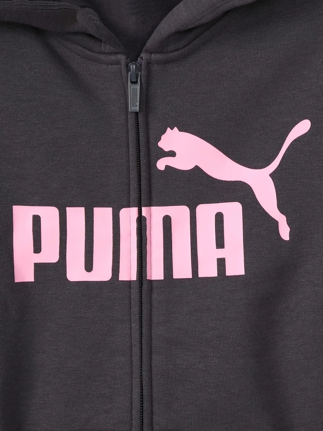PUMA Girls' Core Logo Zip Up Hoodie