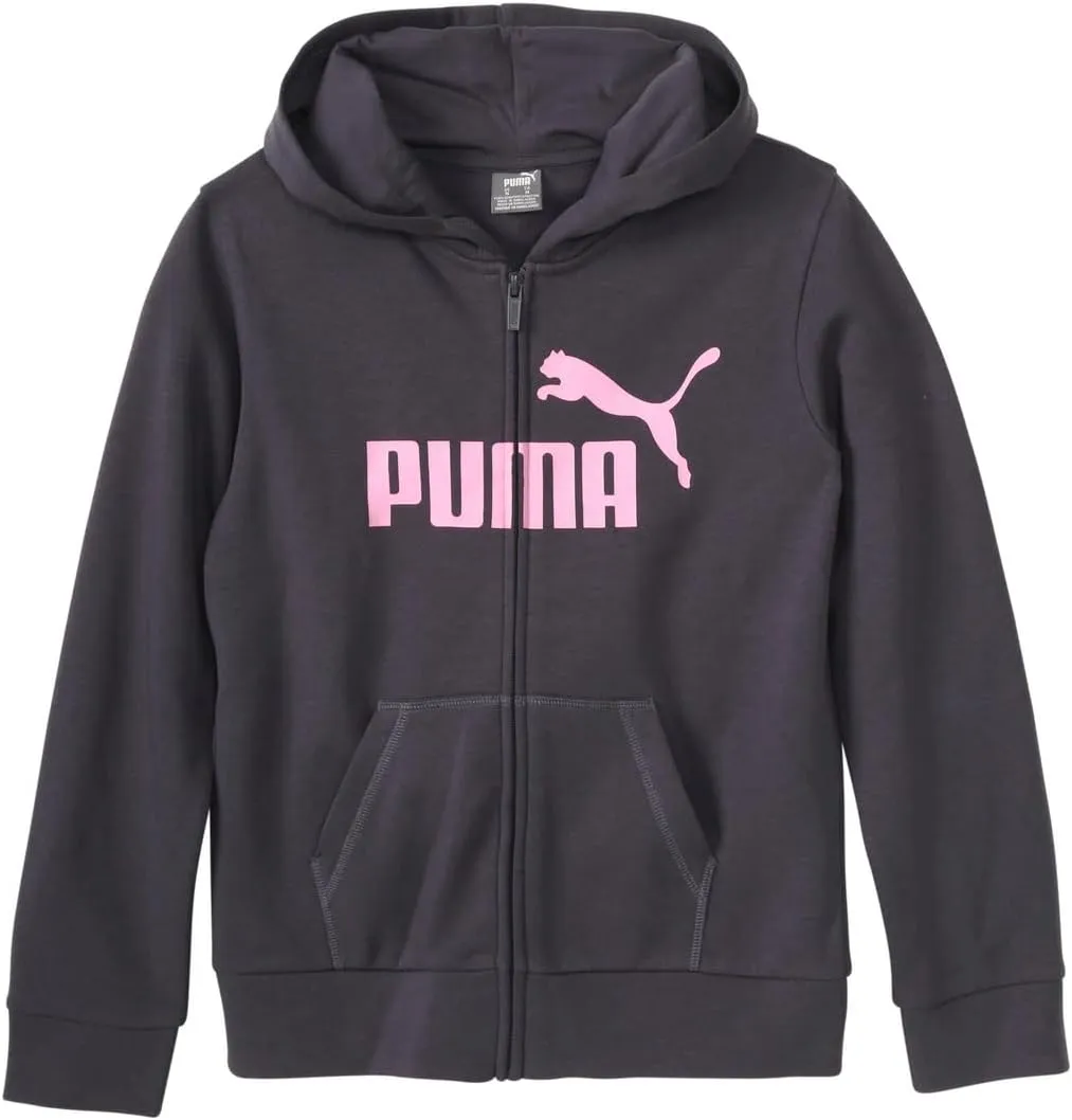 PUMA Girls' Core Logo Zip Up Hoodie