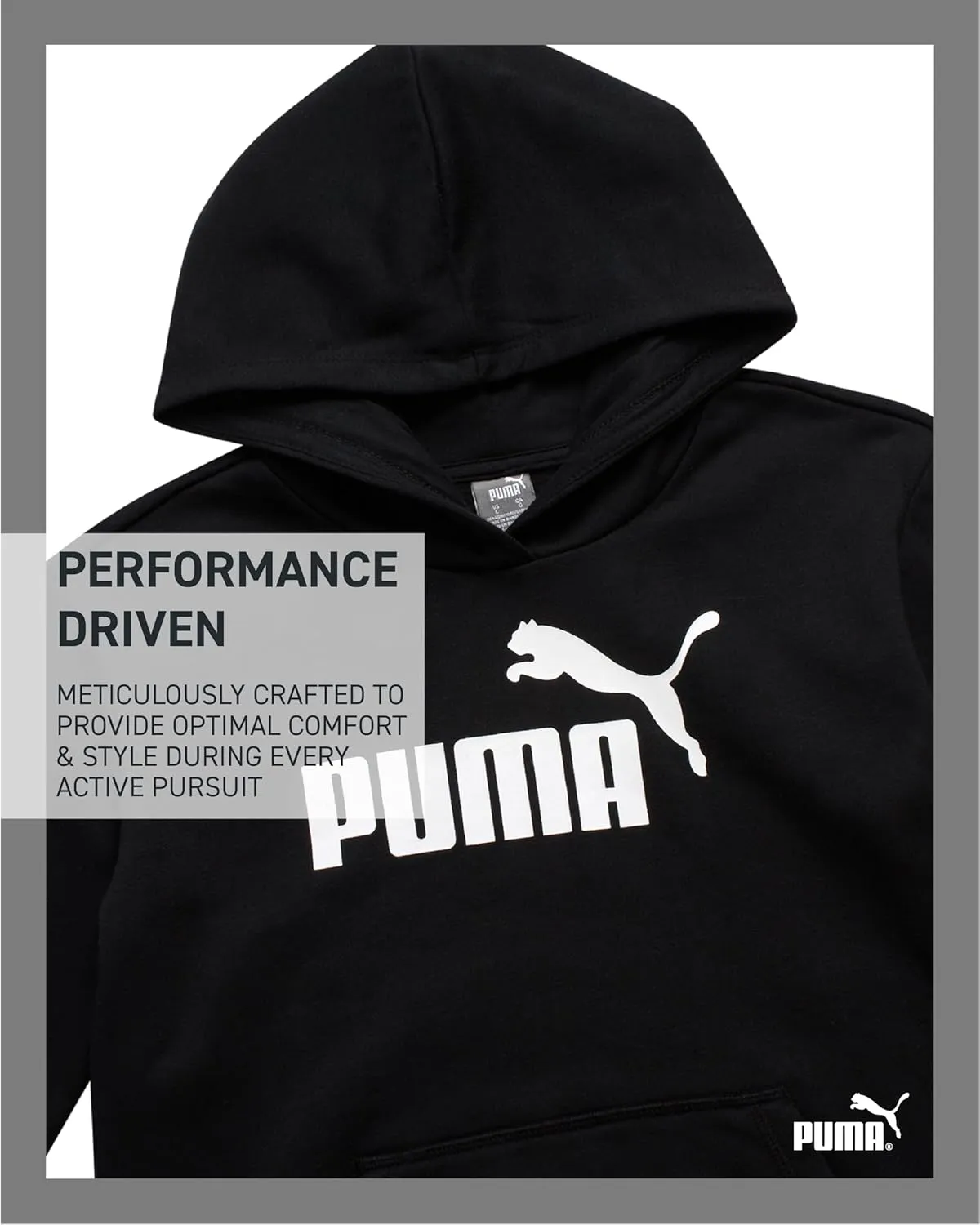 PUMA Girls' Sweatshirt - Performance Fleece Pullover Graphic Hoodie for Girls (7-16)