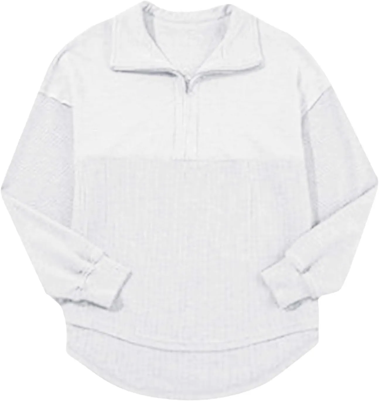 Quarter Zip Pullover Women Oversized Sweatshirt Fall Outfits for Women 2024 Knit Half Zip Pullover Loose Long Sleeve