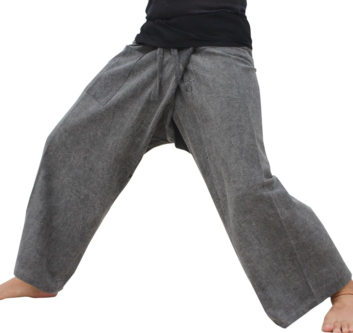 RaanPahMuang Thai Fisherman Pants Men/Women, Loose Yoga, Pirate, Harem Pants, 100% Cotton, Unisex Kimono Pants
