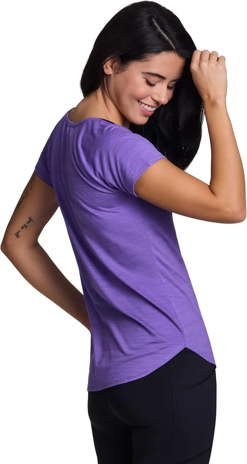 RBX Active Women's Athletic Quick Dry Space Dye Short Sleeve Yoga T-Shirt