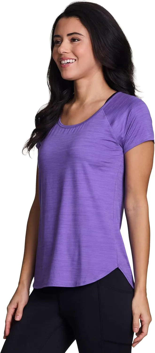 RBX Active Women's Athletic Quick Dry Space Dye Short Sleeve Yoga T-Shirt