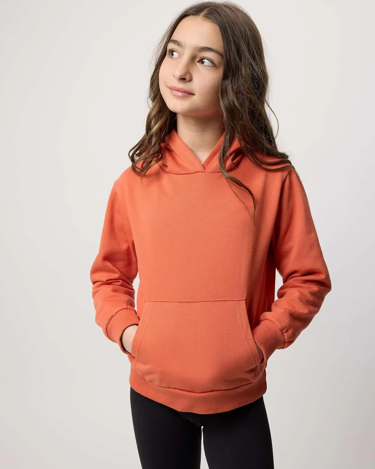 Real Essentials 3 Pack: Girls' Soft Brushed Fleece Pullover Hoodie Sweatshirt With Kangaroo Pocket (Ages 7-16)