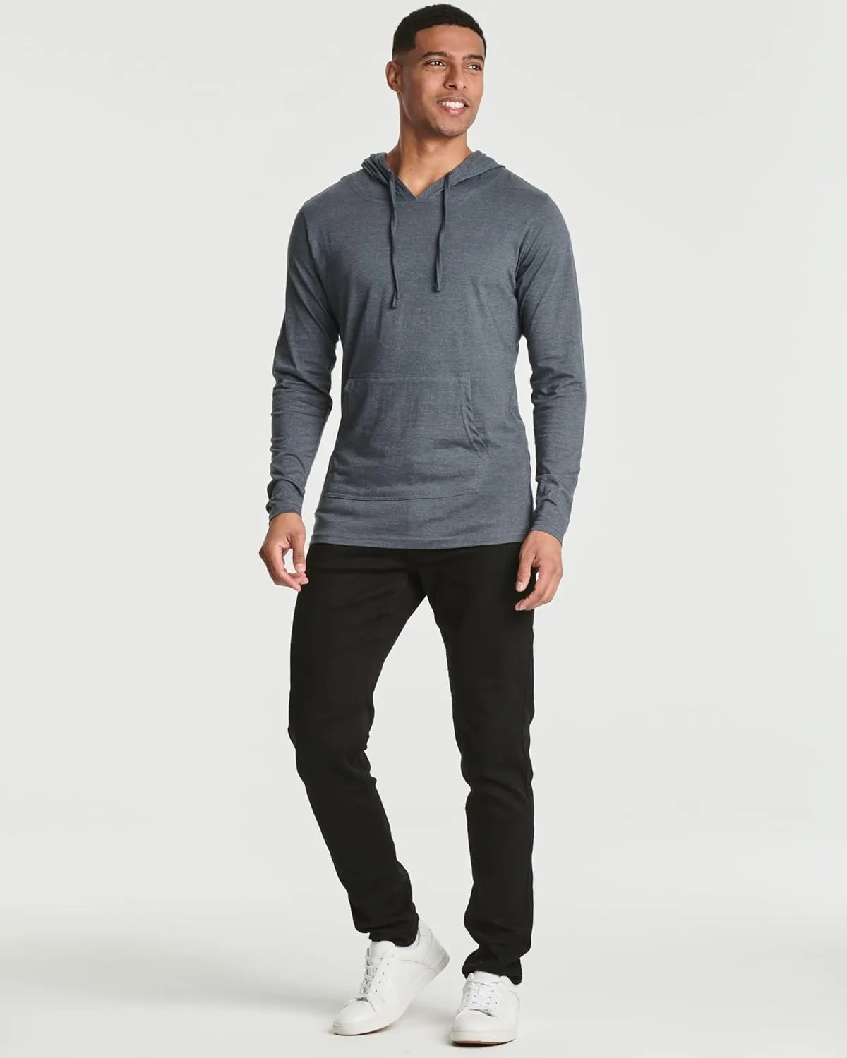 Real Essentials 3 Pack: Men's Cotton Lightweight Casual Pullover Drawstring Hoodie With Pocket (Available In Big & Tall)