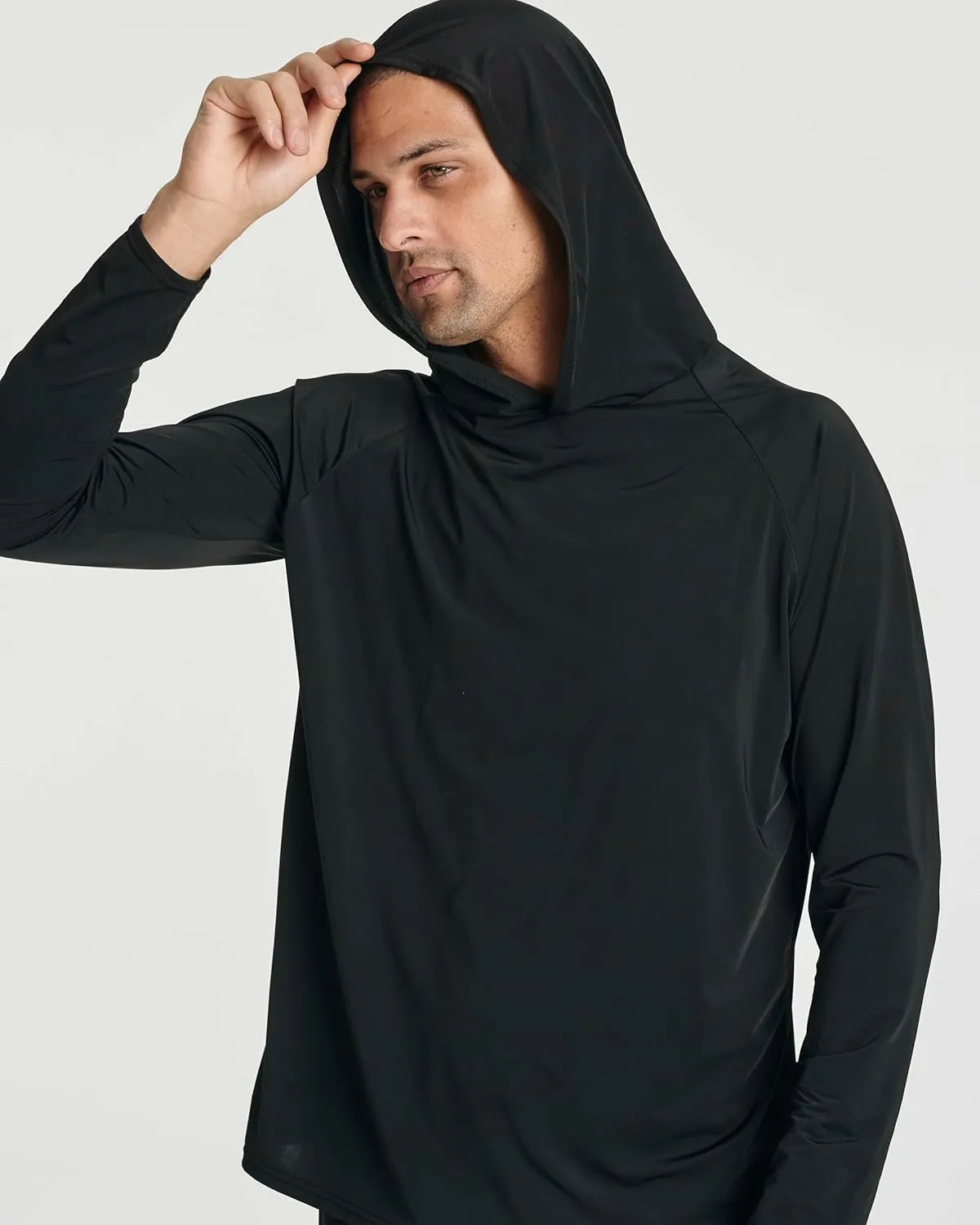 Real Essentials 3 Pack: Men's Rash Guard Hoodie Sweatshirt Sun Protection UPF Fishing Shirt (Available in Big & Tall)