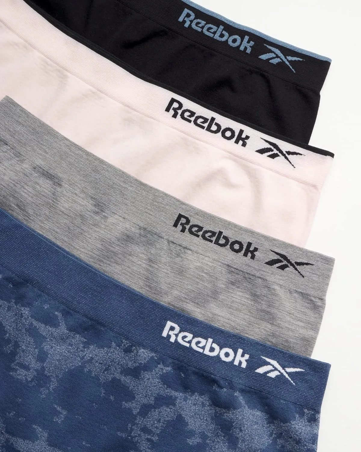 Reebok Girls' Boyshorts Underwear - 4 Pack Soft Seamless Long Leg Boy Shorts - Playground Shorts for Girls (6-16)
